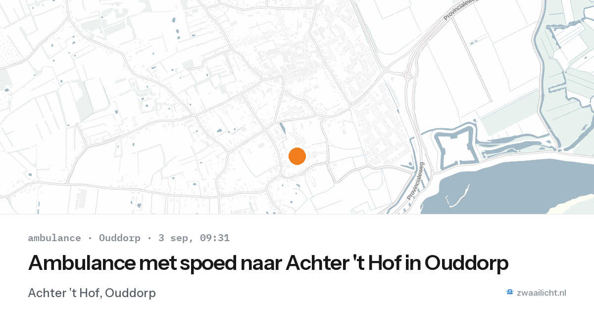 Ambulance met spoed naar Achter 't Hof in Ouddorp — 3 sep 2026