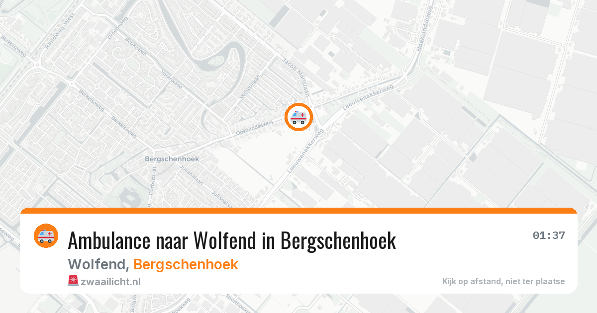 Ambulance naar Wolfend in Bergschenhoek — 10 jul 2026