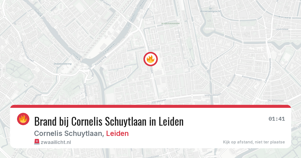 Brand bij Cornelis Schuytlaan in Leiden — 20 jun 2026