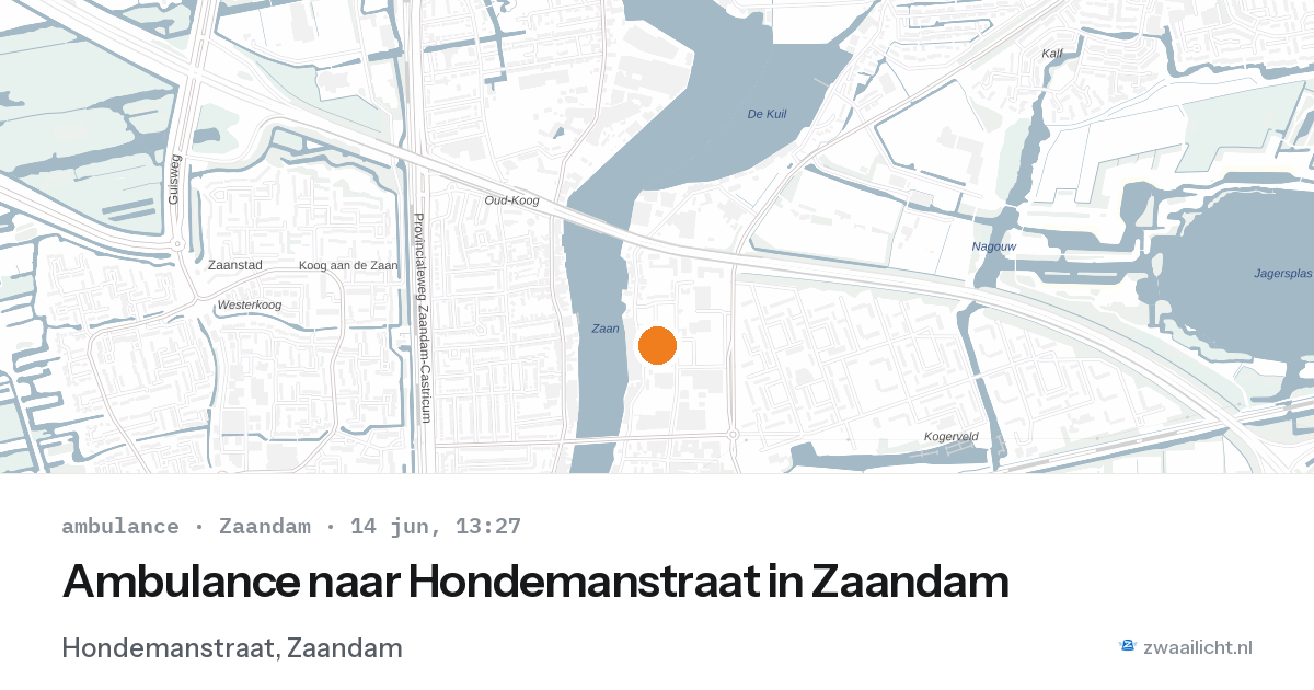 Ambulance naar Hondemanstraat in Zaandam — 14 jun 2026
