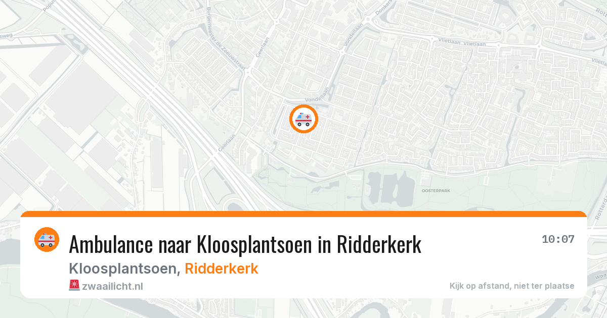 Ambulance naar Kloosplantsoen in Ridderkerk — 5 aug 2026
