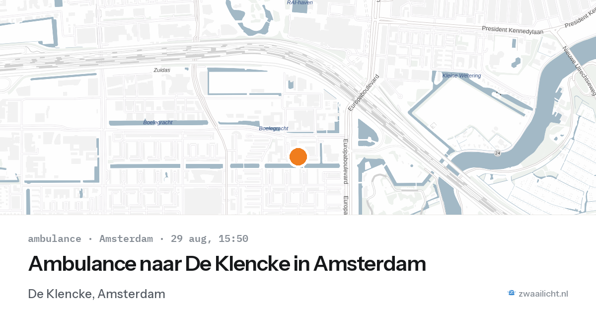 Ambulance naar De Klencke in Amsterdam — 29 aug 2026