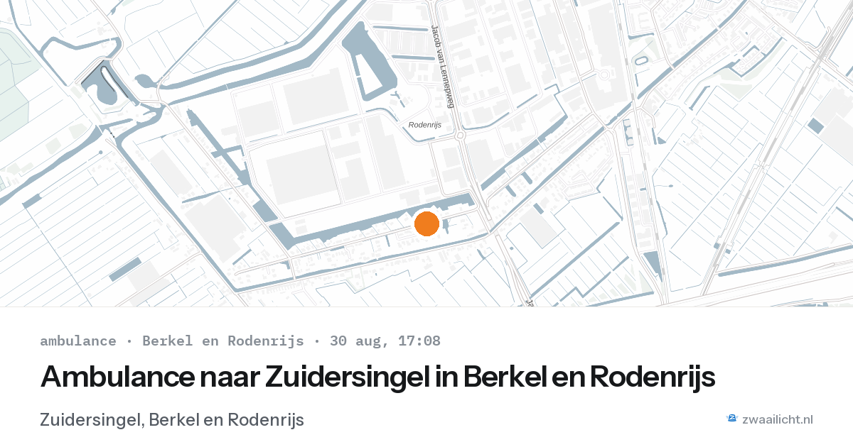 Ambulance naar Zuidersingel in Berkel en Rodenrijs — 30 aug 2026