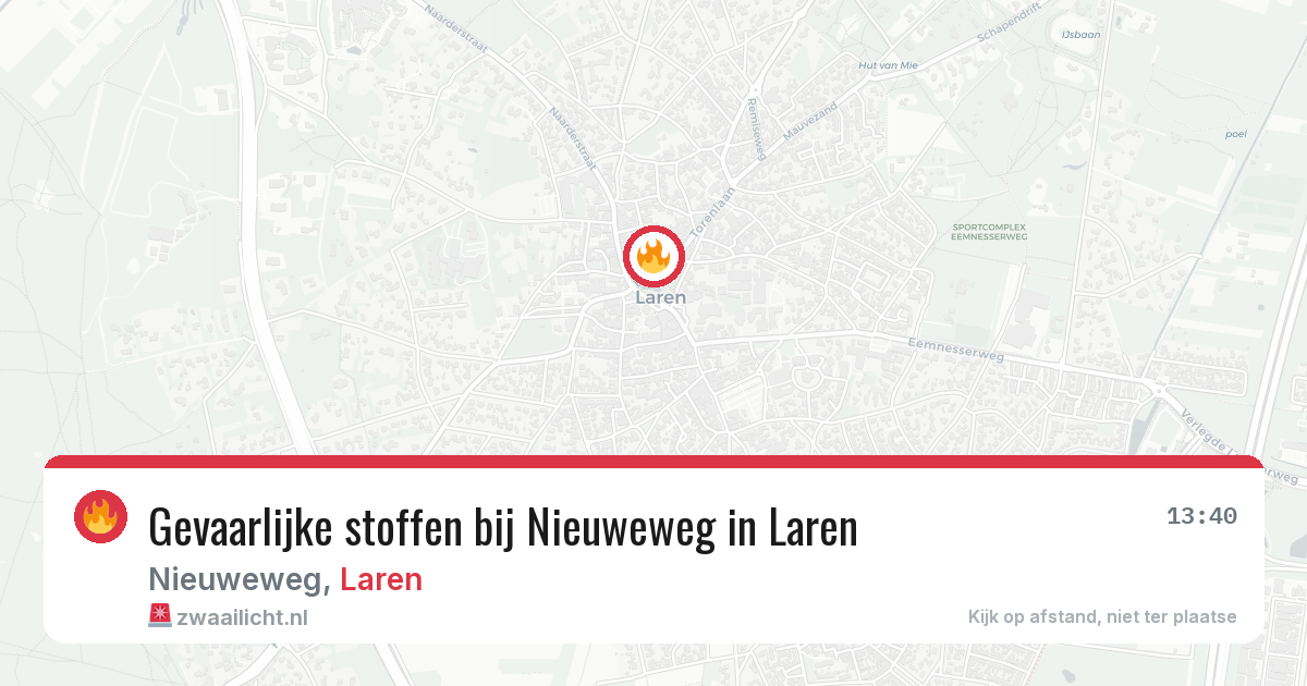 Gevaarlijke stoffen bij Nieuweweg in Laren — 27 jun 2026