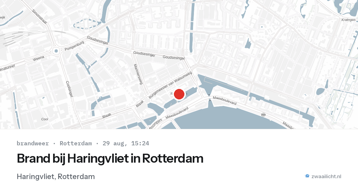 Brand bij Haringvliet in Rotterdam — 29 aug 2026