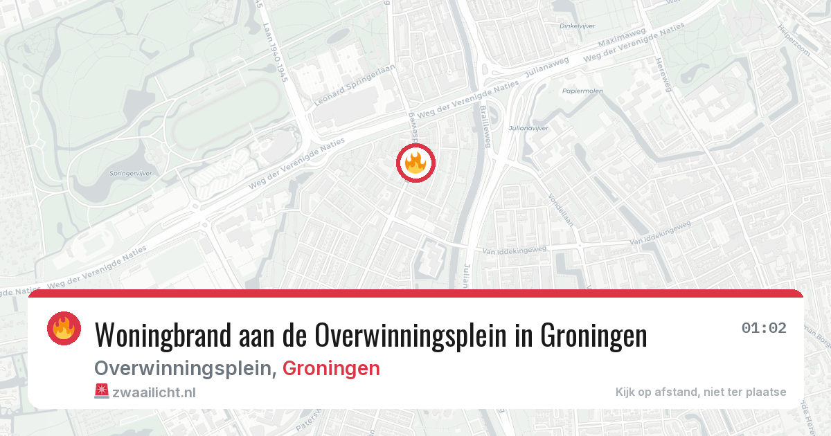 Woningbrand aan de Overwinningsplein in Groningen — 27 mrt 2026
