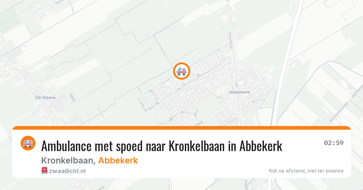 Ambulance met spoed naar Kronkelbaan in Abbekerk — 8 jun 2026