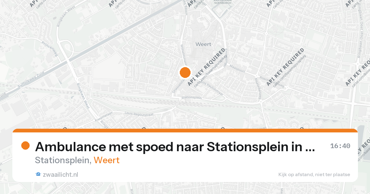 Ambulance met spoed naar Stationsplein in Weert — 26 aug 2026