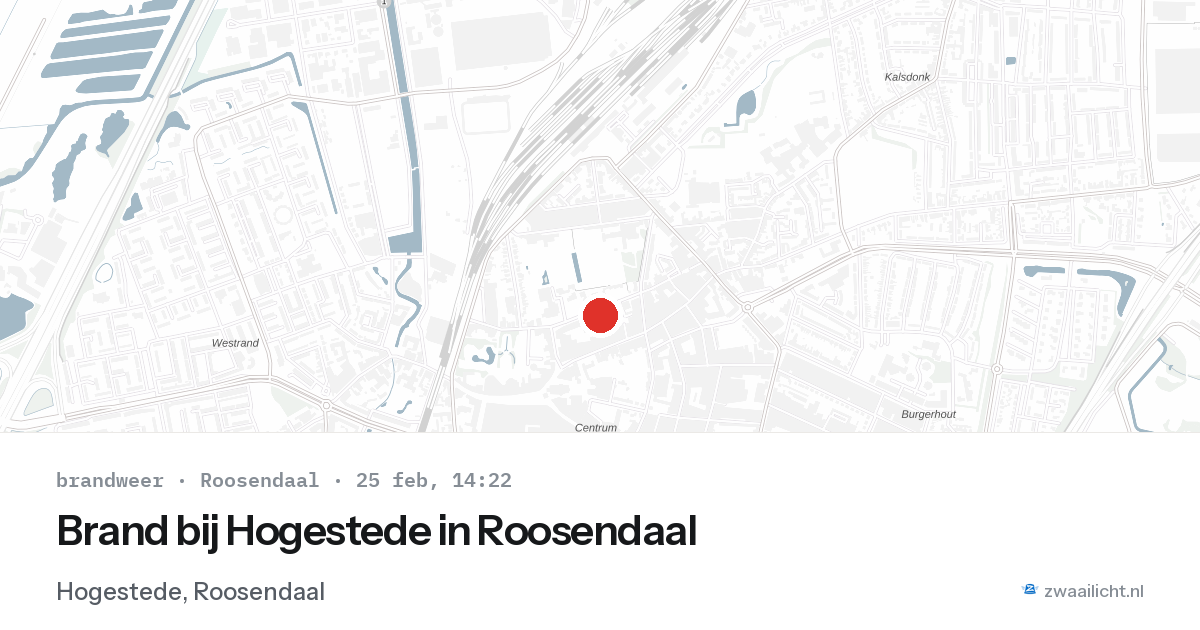 Brand bij Hogestede in Roosendaal — 25 feb 2026
