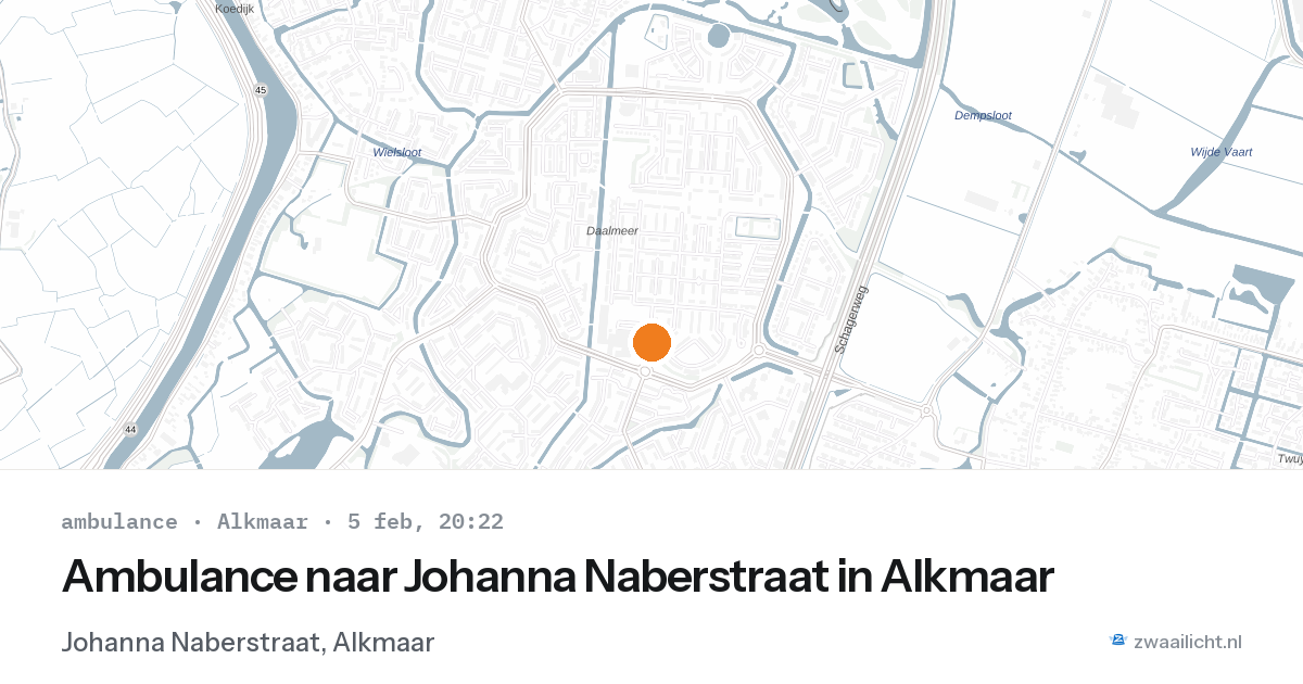 Ambulance naar Johanna Naberstraat in Alkmaar — 5 feb 2026
