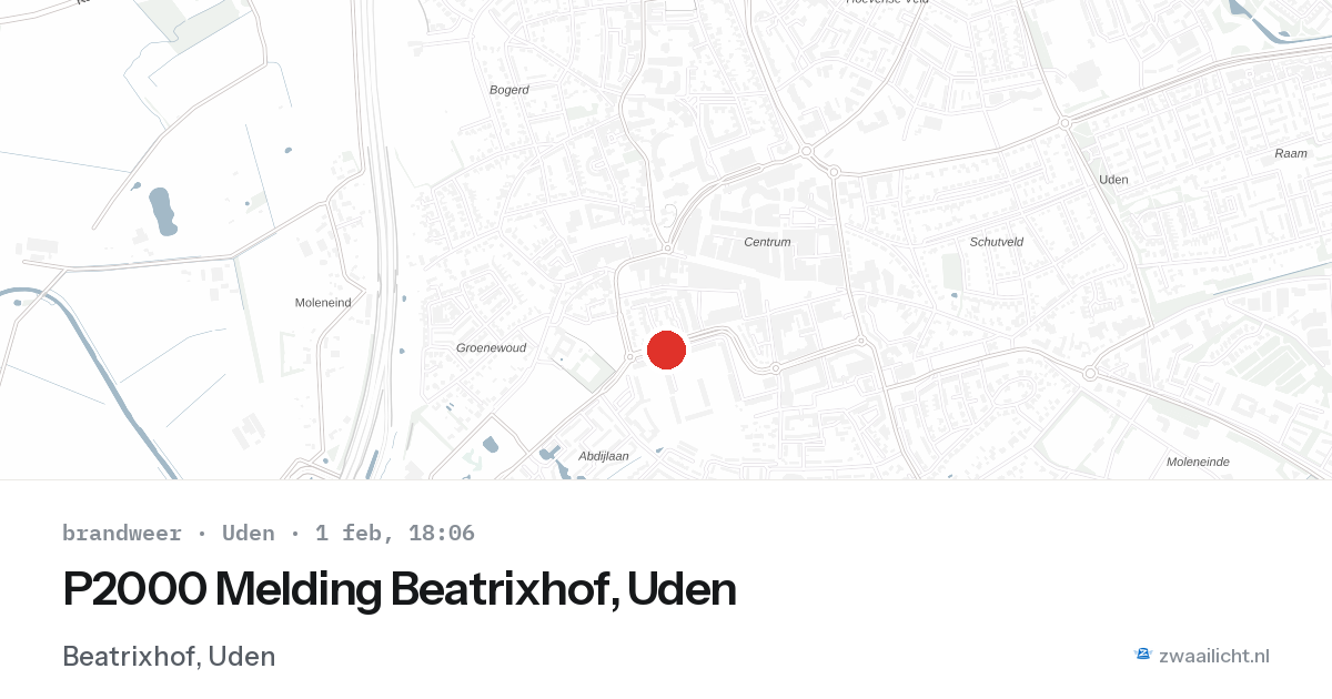P2000 Melding Beatrixhof, Uden — 1 feb 2026