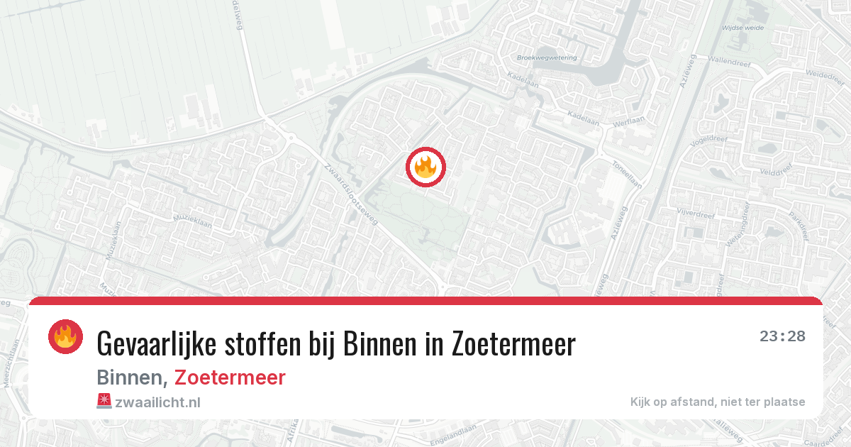 Gevaarlijke stoffen bij Binnen in Zoetermeer — 13 jul 2026