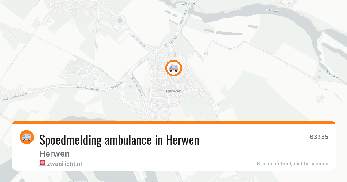 Spoedmelding ambulance in Herwen — 25 jul 2026