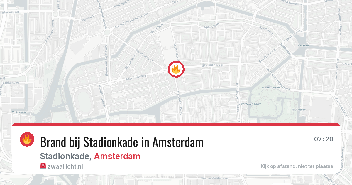 Brand bij Stadionkade in Amsterdam — 26 apr 2026