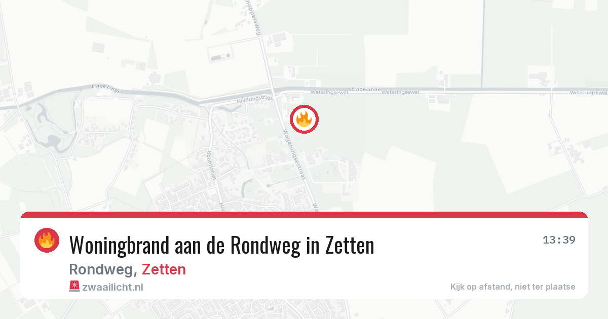 Woningbrand aan de Rondweg in Zetten — 30 jul 2026