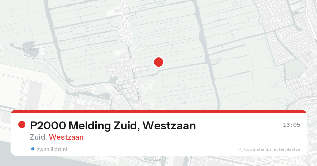 P2000 Melding Zuid, Westzaan — 31 jan 2026