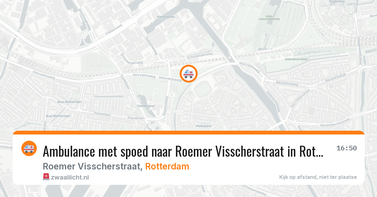 Ambulance met spoed naar Roemer Visscherstraat in Rotterdam — 25 mei 2026