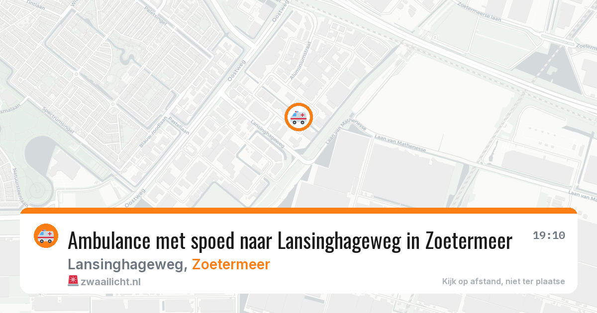 Ambulance met spoed naar Lansinghageweg in Zoetermeer — 4 aug 2026