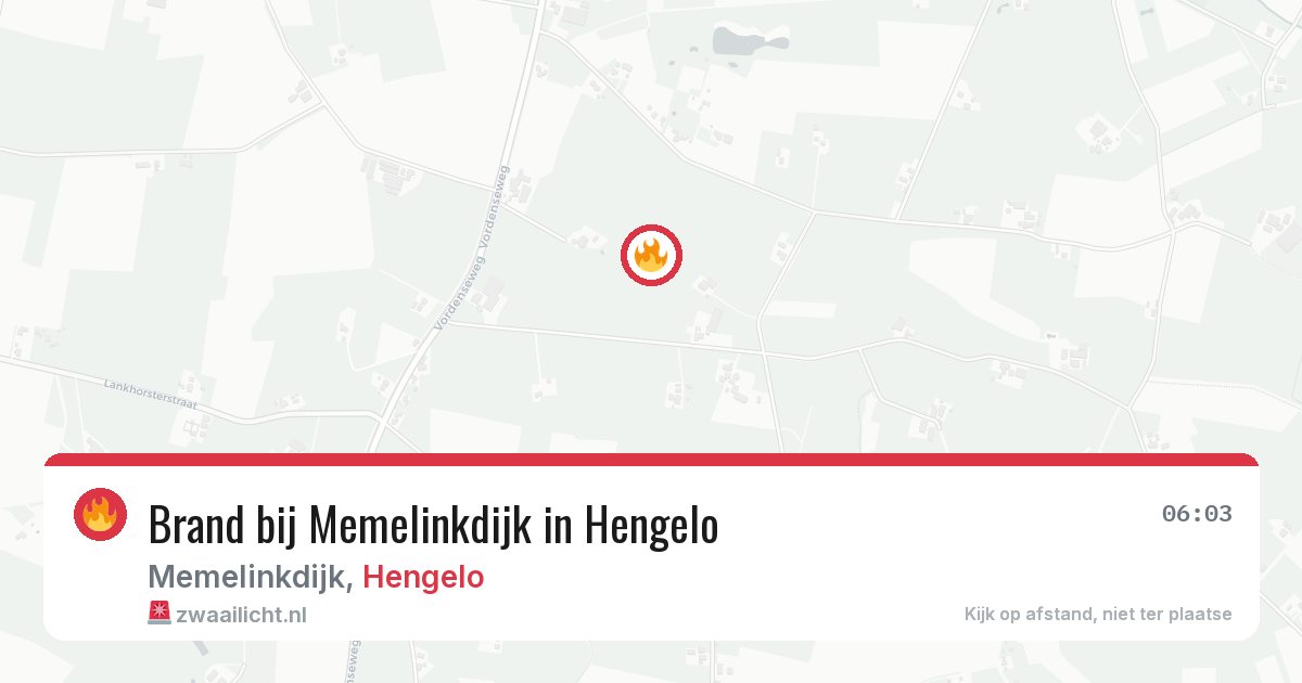 Brand bij Memelinkdijk in Hengelo — 30 jul 2026