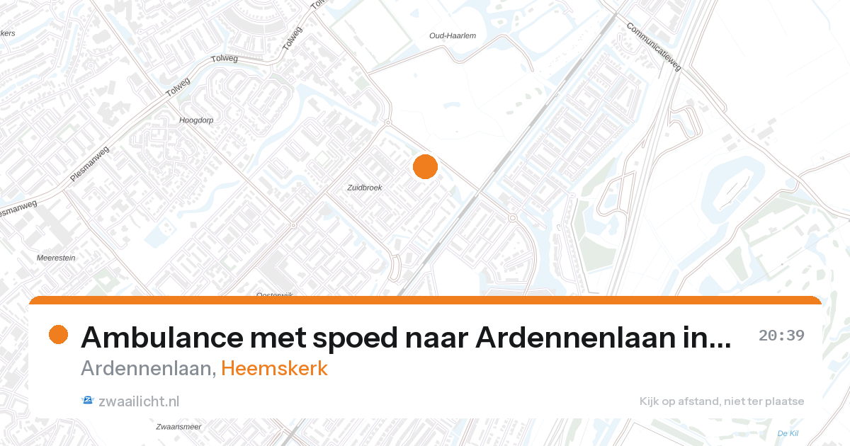 Ambulance met spoed naar Ardennenlaan in Heemskerk — 28 aug 2026