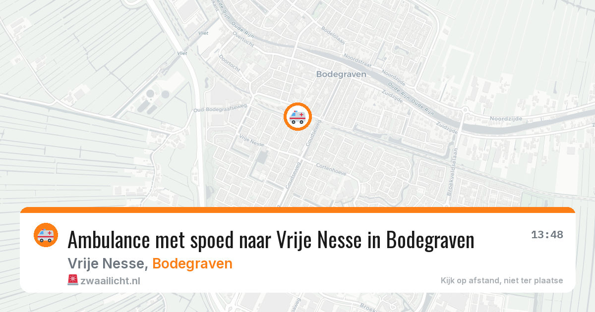 Ambulance met spoed naar Vrije Nesse in Bodegraven — 21 jun 2026
