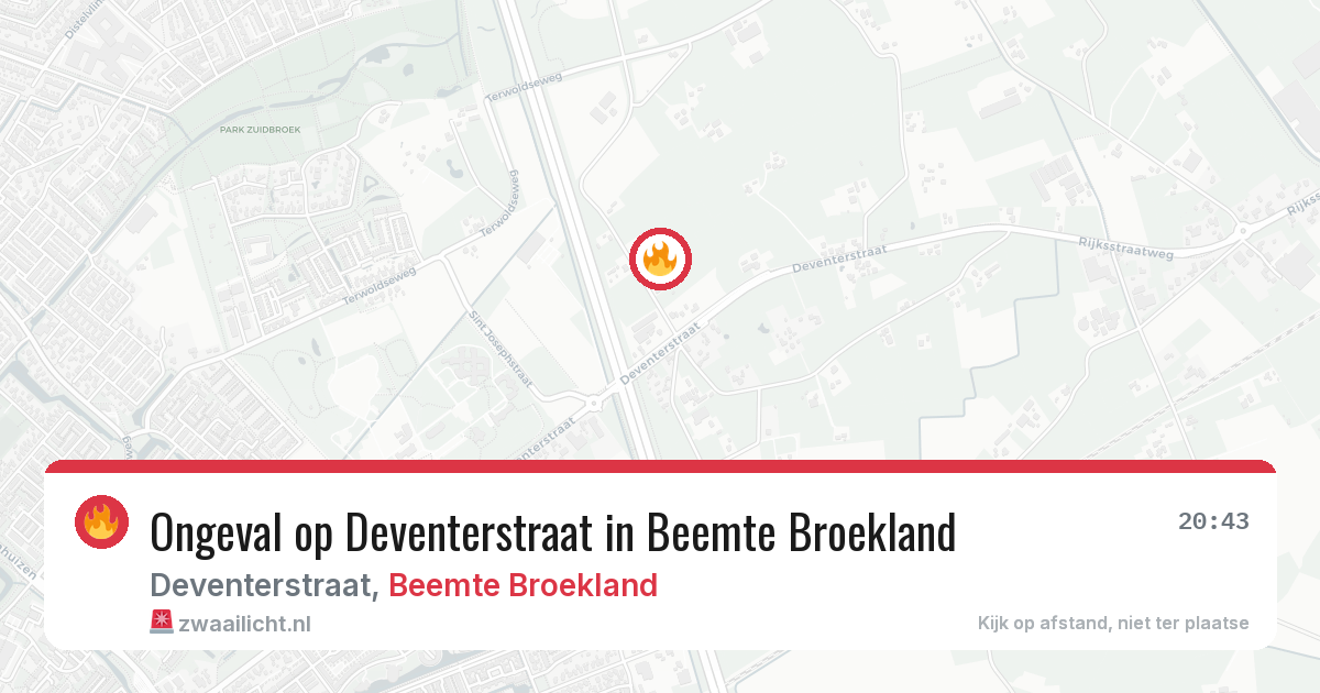 Ongeval op Deventerstraat in Beemte Broekland — 3 jul 2026