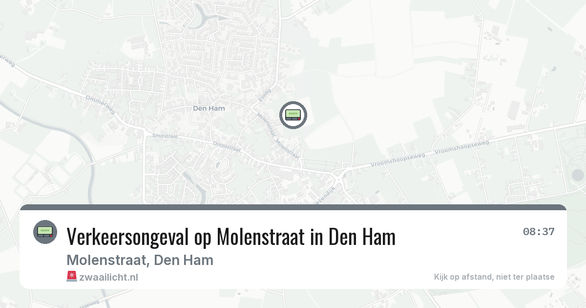 Verkeersongeval op Molenstraat in Den Ham — 21 mei 2026