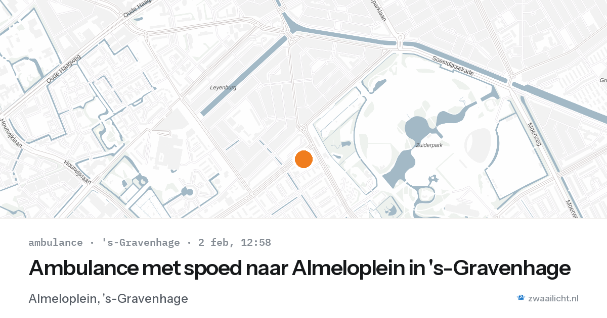 Ambulance met spoed naar Almeloplein in 's-Gravenhage — 2 feb 2026