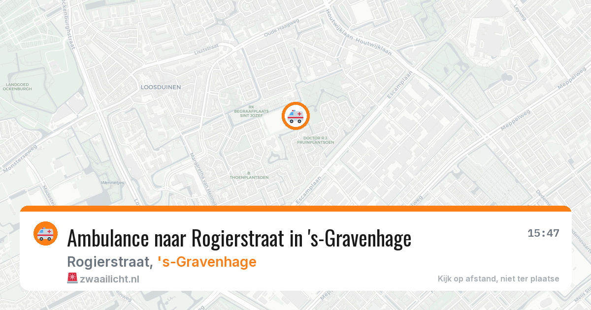 Ambulance naar Rogierstraat in 's-Gravenhage — 9 mei 2026