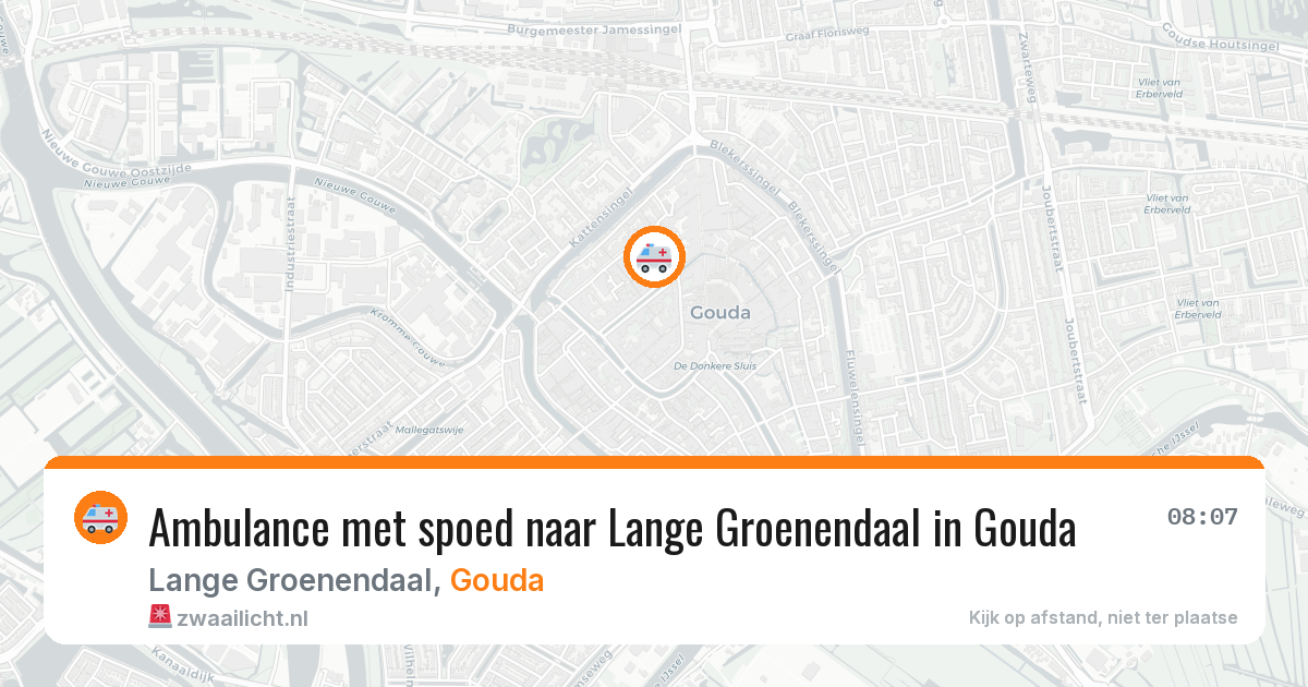Ambulance met spoed naar Lange Groenendaal in Gouda — 3 aug 2026