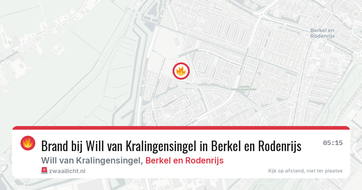 Brand bij Will van Kralingensingel in Berkel en Rodenrijs — 18 mrt 2026