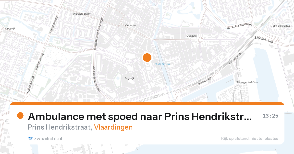 Ambulance met spoed naar Prins Hendrikstraat in Vlaardingen — 28 aug 2026