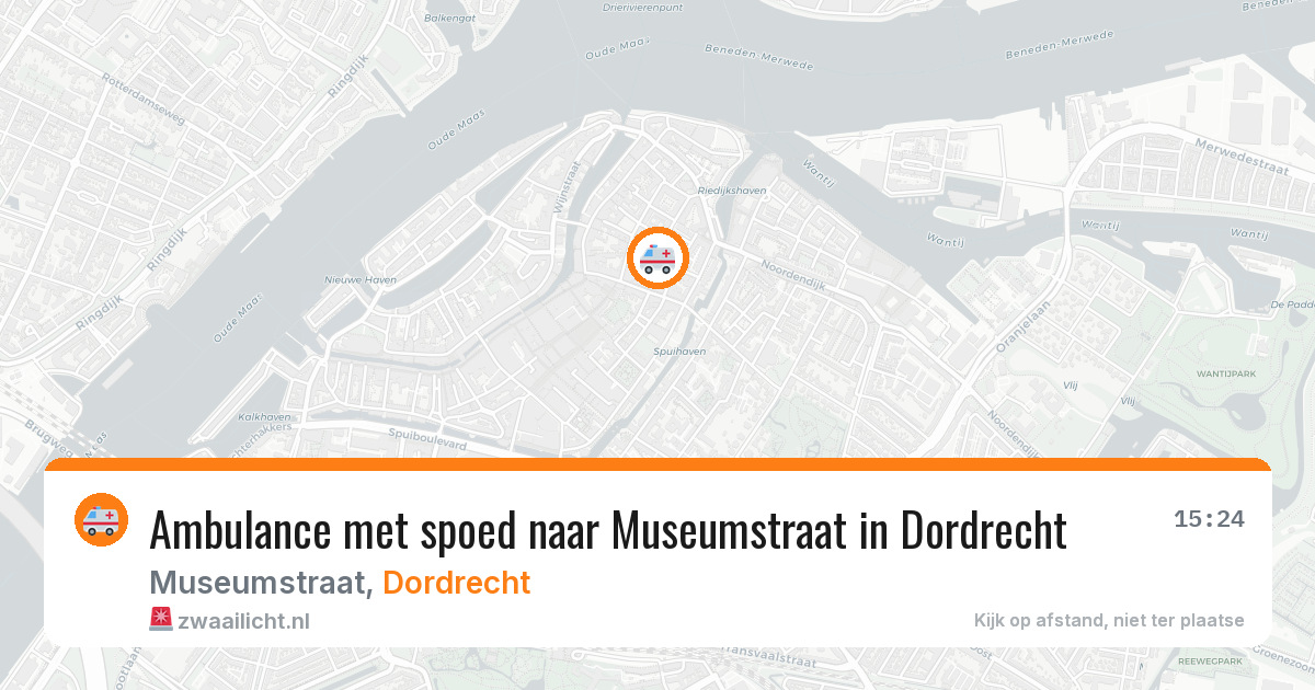Ambulance met spoed naar Museumstraat in Dordrecht — 20 feb 2026