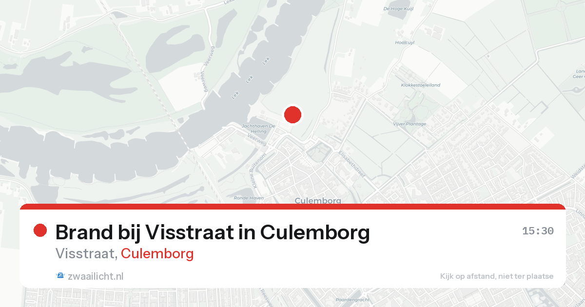 Brand bij Visstraat in Culemborg — 22 aug 2026