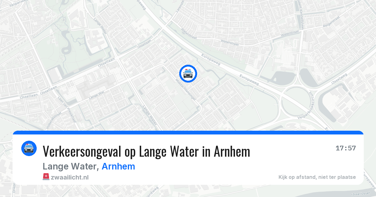 Verkeersongeval op Lange Water in Arnhem — 13 feb 2026