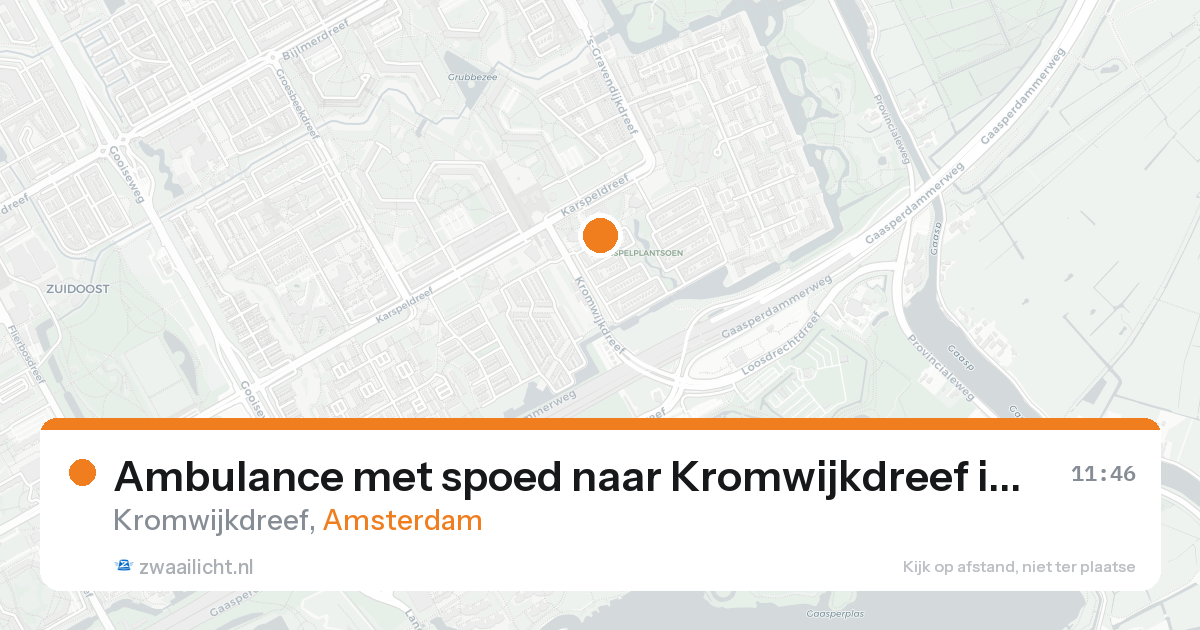 Ambulance met spoed naar Kromwijkdreef in Amsterdam — 17 aug 2026