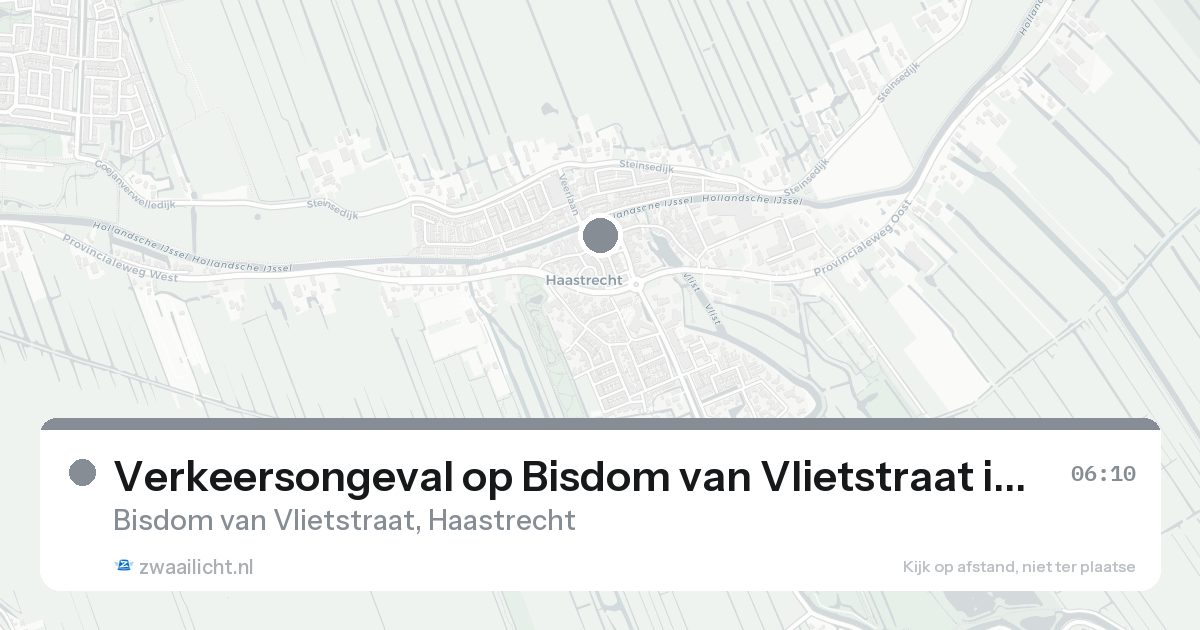 Verkeersongeval op Bisdom van Vlietstraat in Haastrecht — 16 feb 2026