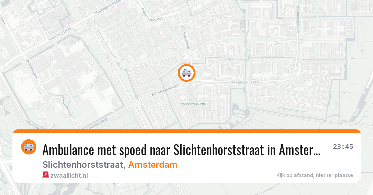 Ambulance met spoed naar Slichtenhorststraat in Amsterdam — 10 mei 2026