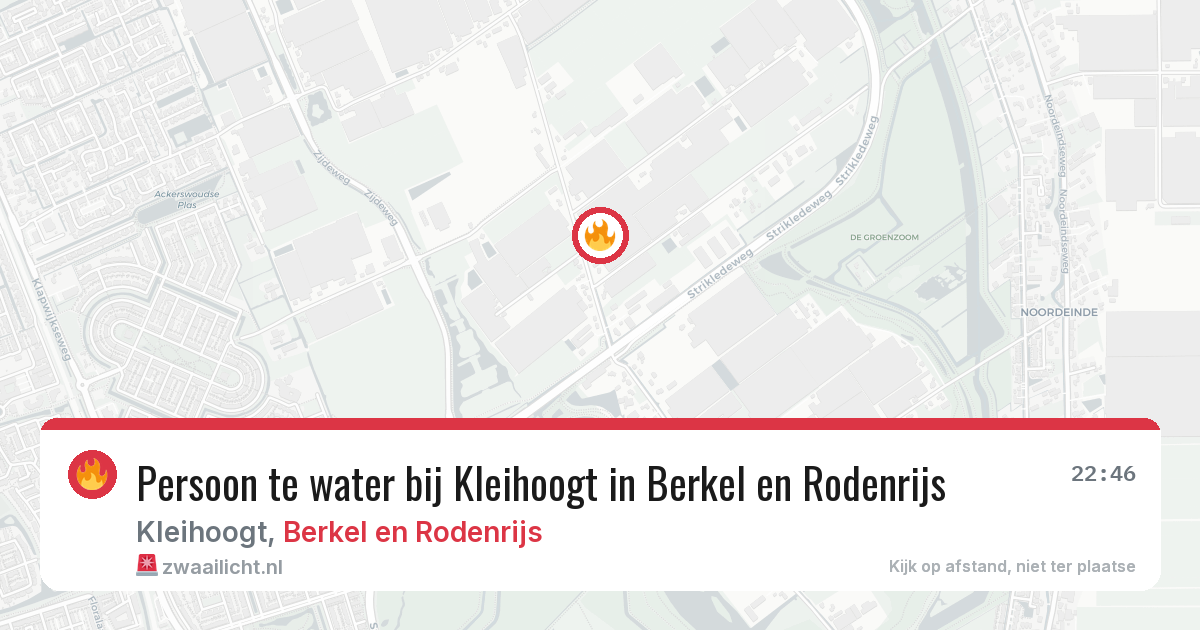Persoon te water bij Kleihoogt in Berkel en Rodenrijs — 12 aug 2026