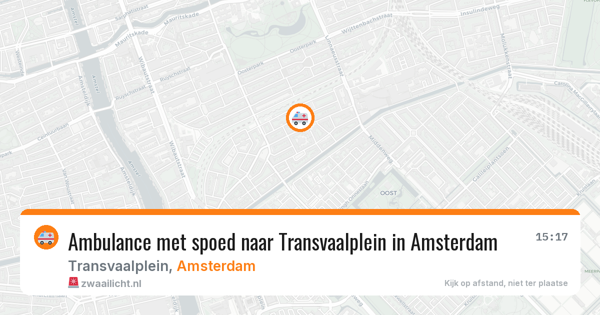 Ambulance met spoed naar Transvaalplein in Amsterdam — 11 aug 2026
