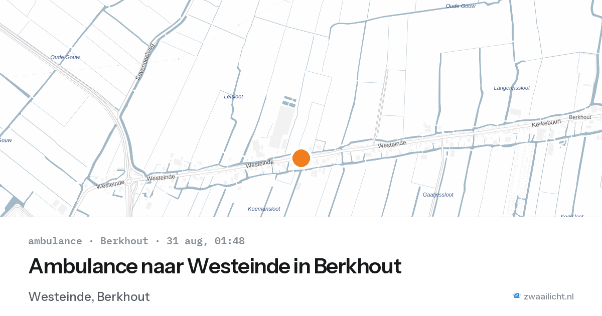 Ambulance naar Westeinde in Berkhout — 30 aug 2026