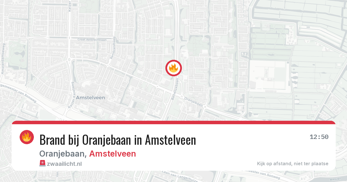 Brand bij Oranjebaan in Amstelveen — 23 mei 2026