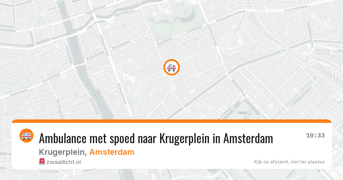 Ambulance met spoed naar Krugerplein in Amsterdam — 25 apr 2026