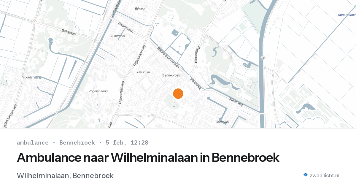 Ambulance naar Wilhelminalaan in Bennebroek — 5 feb 2026