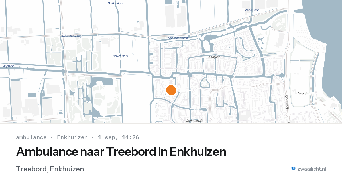 Ambulance naar Treebord in Enkhuizen — 1 sep 2026
