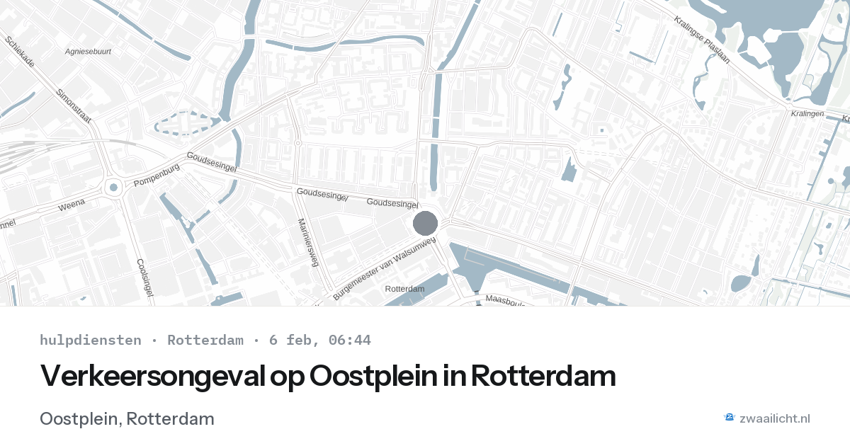 Verkeersongeval op Oostplein in Rotterdam — 6 feb 2026