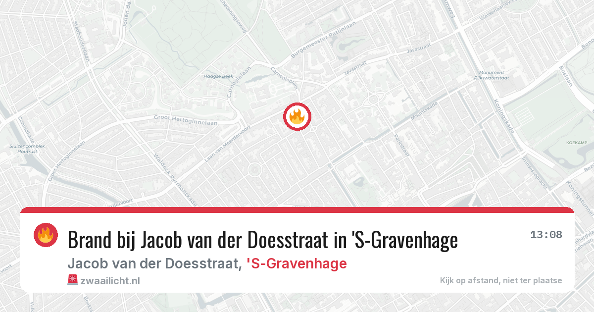 Brand bij Jacob van der Doesstraat in 'S-Gravenhage — 28 jun 2026