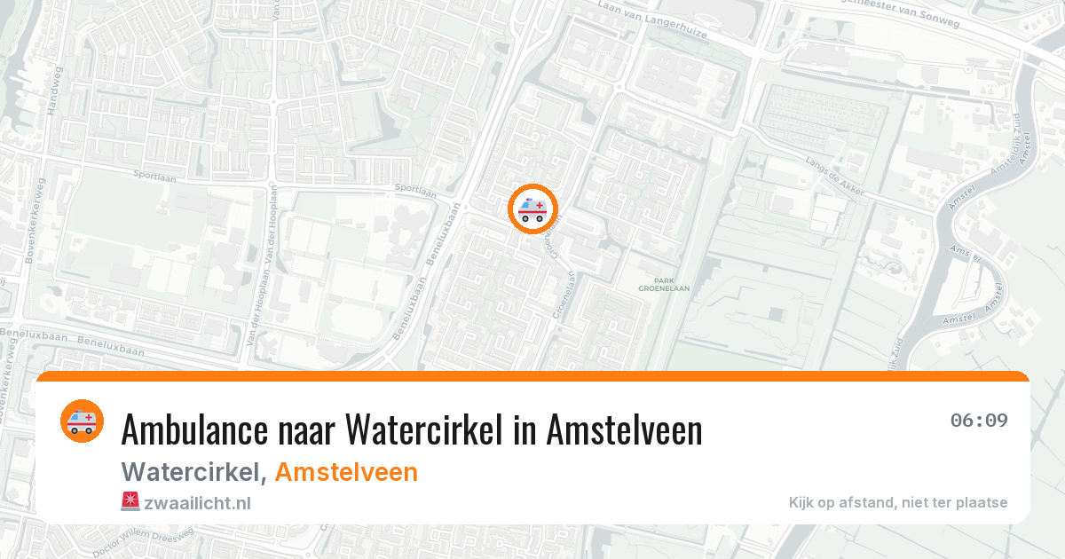 Ambulance naar Watercirkel in Amstelveen — 19 mrt 2026