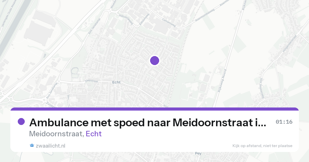 Ambulance met spoed naar Meidoornstraat in Echt — 15 aug 2026