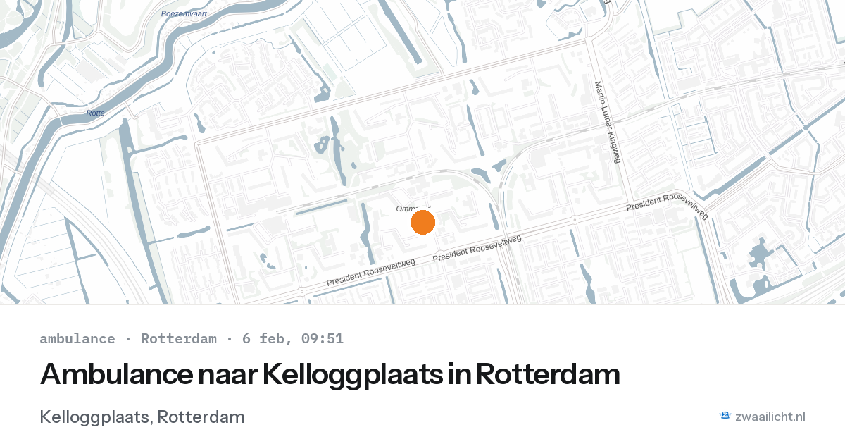 Ambulance naar Kelloggplaats in Rotterdam — 6 feb 2026